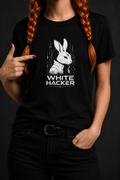 WHITE HACKER – Women’s Black Cyber Rabbit T-Shirt